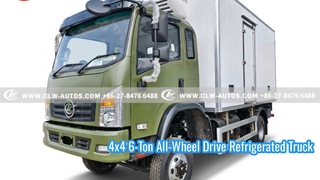 Truk Pendingin Penggerak Semua Roda 4x4 6-Ton dengan Unit Pendingin Non-Independen