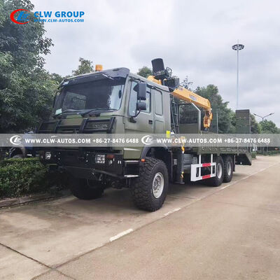 Sinotruk 6x6 All-Wheel Drive Wrecker Tow Truck with XCMG 8-ton Crane and Heavy-Duty Flatbed