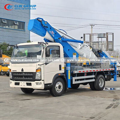 Sinotruk HOWO 28m Aerial Platform Truck with 7-Section Telescopic Boom and 360° Rotation for Elevated Work