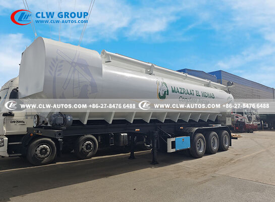 50m³ Bulk Feed Semi-trailer with Hydraulic Auger System and Carbon Steel Construction