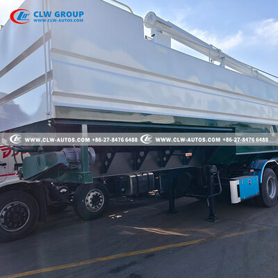 59.6m³ Carbon Steel Bulk Feed Transport Tanker with 360° Rotatable Auger - Tri-axle Bulk Feed Trailer