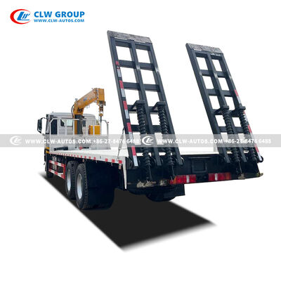 Sinotruk HOWO NX 6x4 Flatbed Truck with 5-Ton XCMG Straight Boom Crane, 380HP Diesel Engine, and 5,300mm × 2,300mm Flatbed Deck