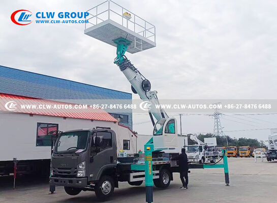 Isuzu KV100 4x2 23-Meter Aerial Work Platform Truck with 300kg Stainless Steel Platform and CAN Bus & Wireless Remote Control