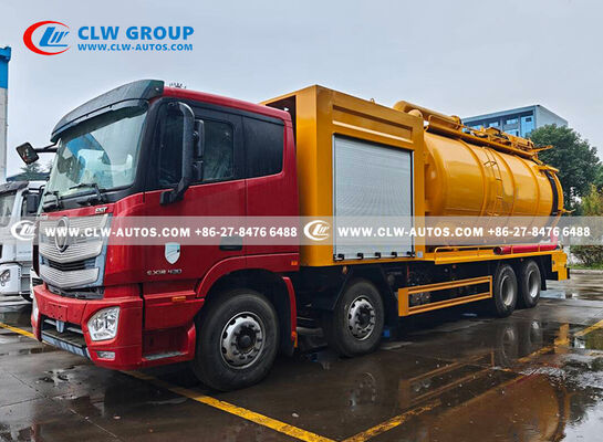 FOTON 8x4 Heavy-Duty Combination Sewer Cleaning & Vacuum Truck with High-Pressure Jetting and High-Efficiency Vacuum System