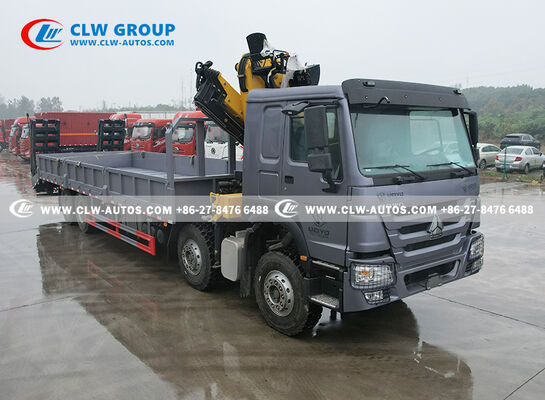 HOWO 8x4 Service Truck with 10-Ton XCMG Knuckle Boom Crane and Hydraulic Access Ladder for Heavy Lifting