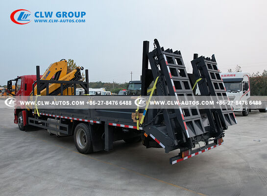 ISUZU FTR 4x2 Flatbed Truck with 6.3-Ton Knuckle Crane and 205HP Euro 6 Engine for 7,000mm Platform Transport